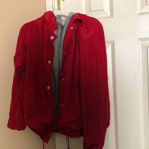 Red windbreaker